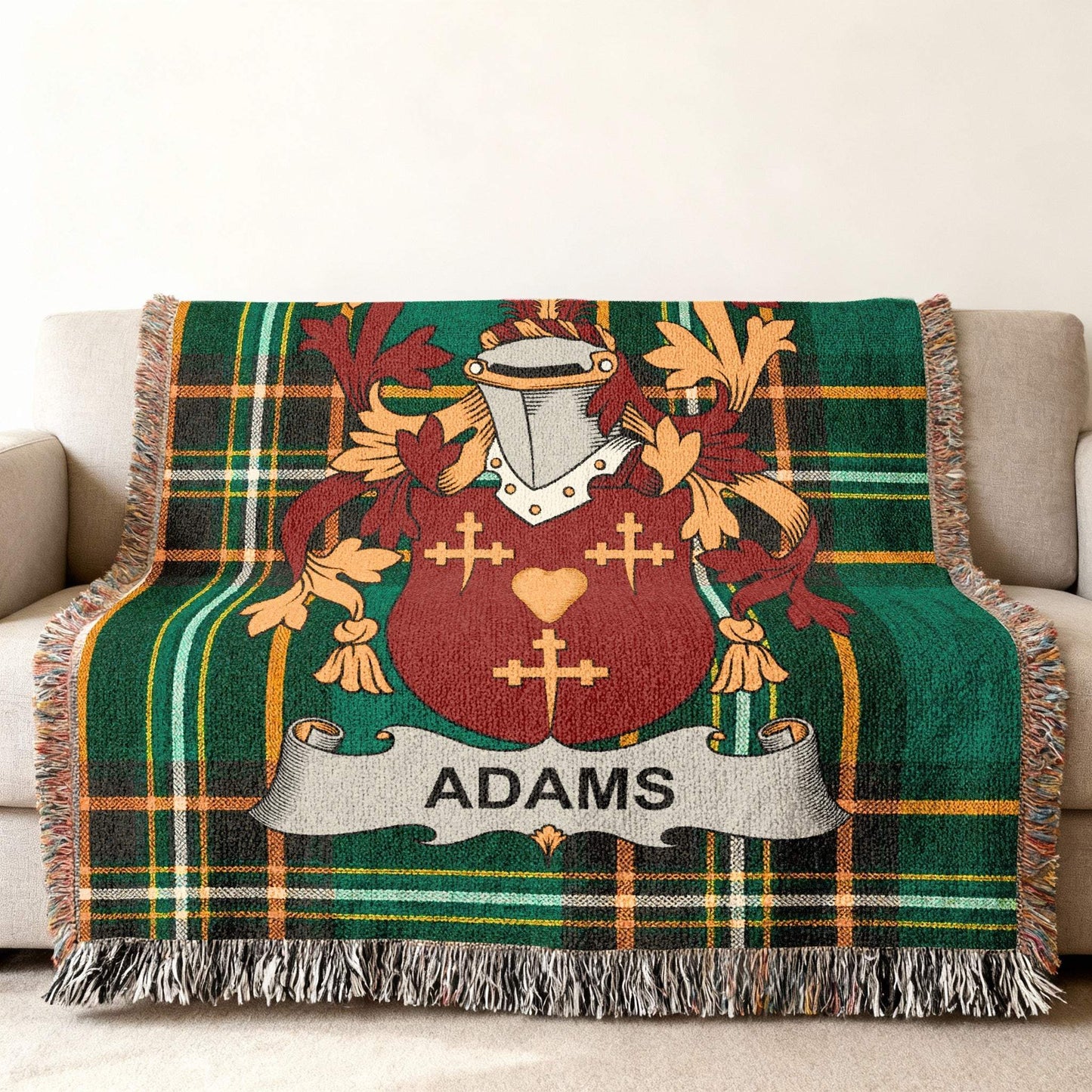 Adams Family Crest Tartan Plaid Blanket product type