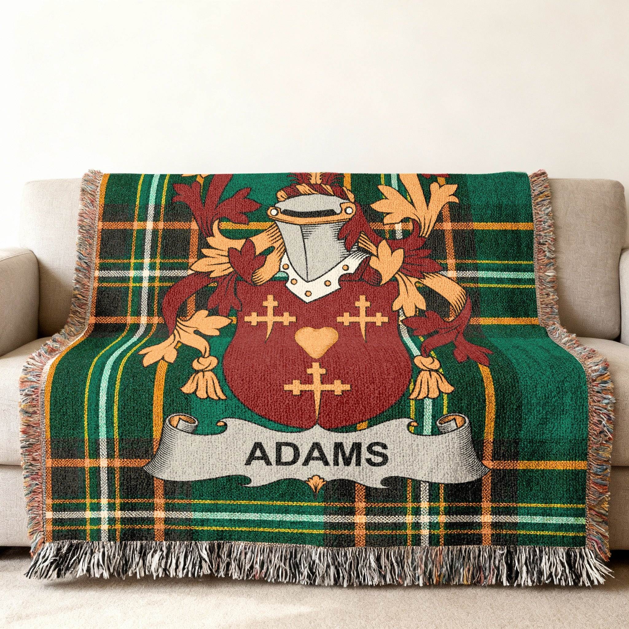 Adams Family Crest Tartan Plaid Blanket product type