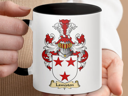 Clan Laweston Scottish Coat of Arms Accent Mug - Living Stone Gifts