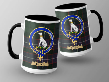 Hunt Clan Crest Tartan Plaid Mug - Living Stone Gifts