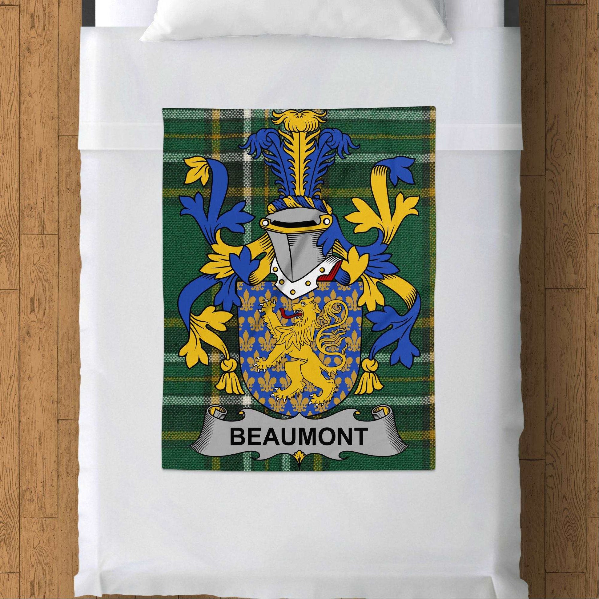 Beaumont Surname Irish Tartan Throw Blanket - Living Stone Gifts