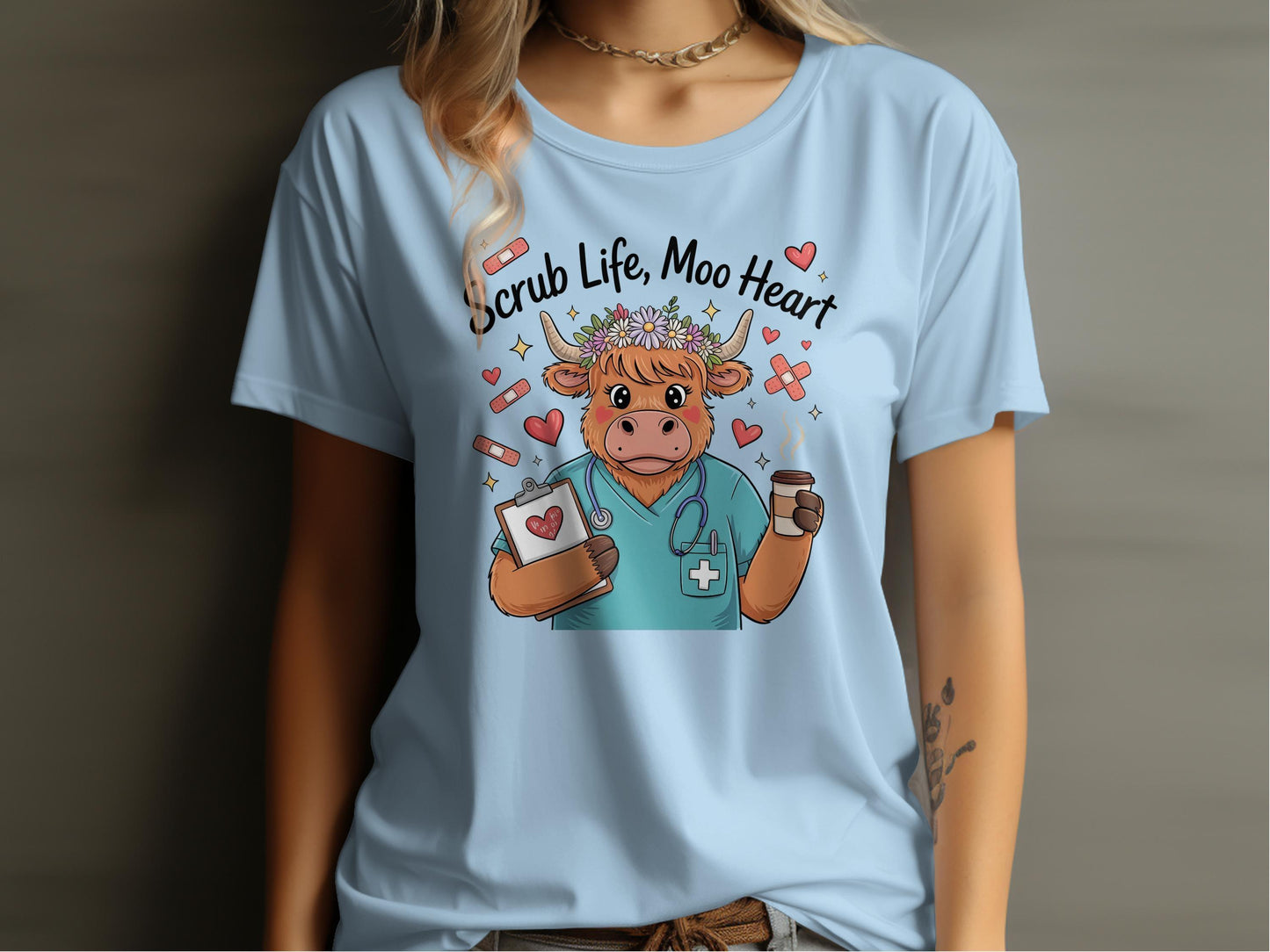 Scrub Life Moo Heart Graphic T-Shirt product