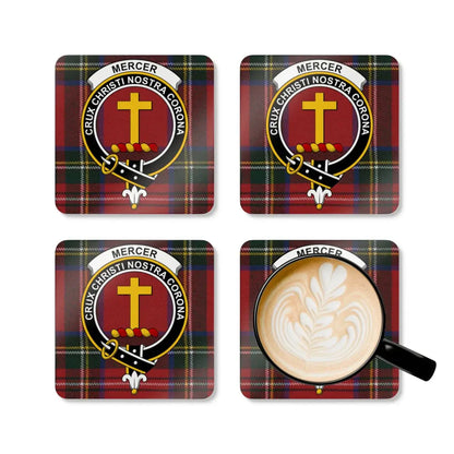 Mercer Family Crest Plaid Coasters Set Drink product