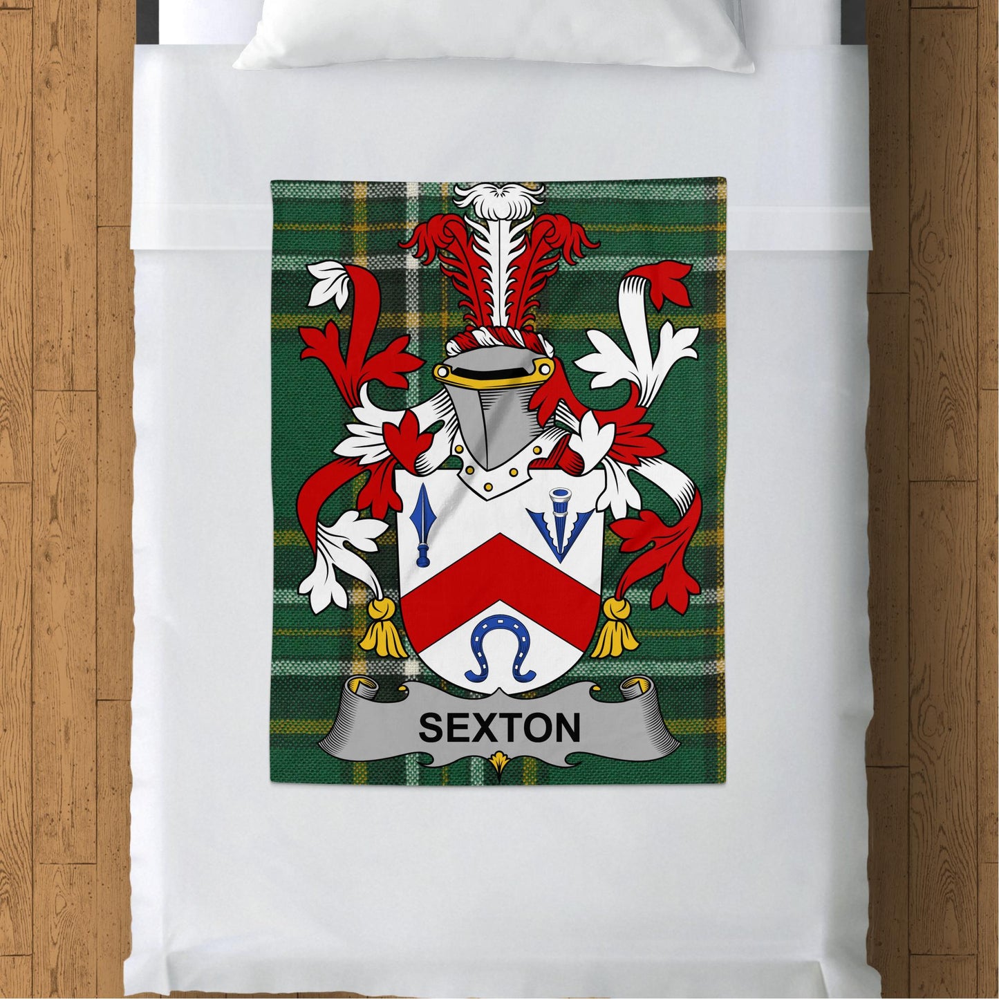 Sexton Surname Irish Tartan Throw Blanket - Living Stone Gifts