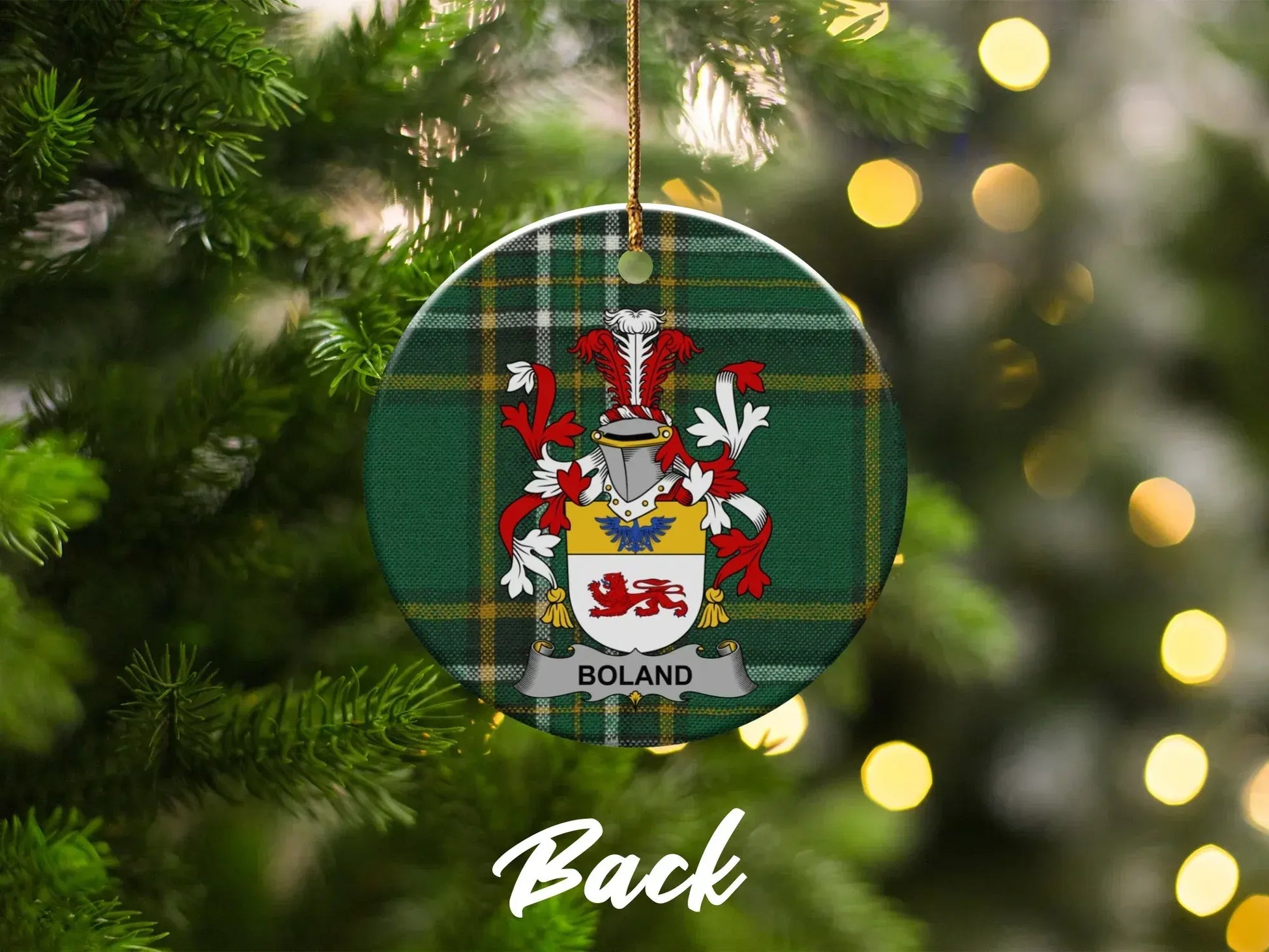 Personalized Boland Crest Christmas Ornament product type