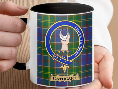 Clan Cathcart Scottish Tartan Crest Mug - Living Stone Gifts