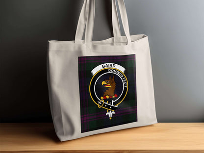 Baird Clan Scottish Tartan Crest Tote Bag - Living Stone Gifts