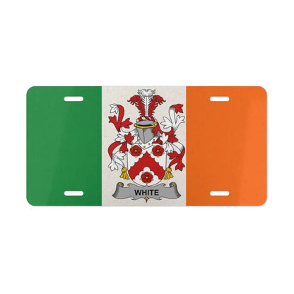 Irish Flag with Family Crest Design License Plate product