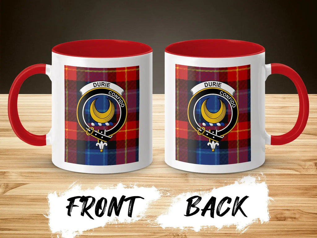 Clan Durie Crest Plaid Pattern Coffee Mug