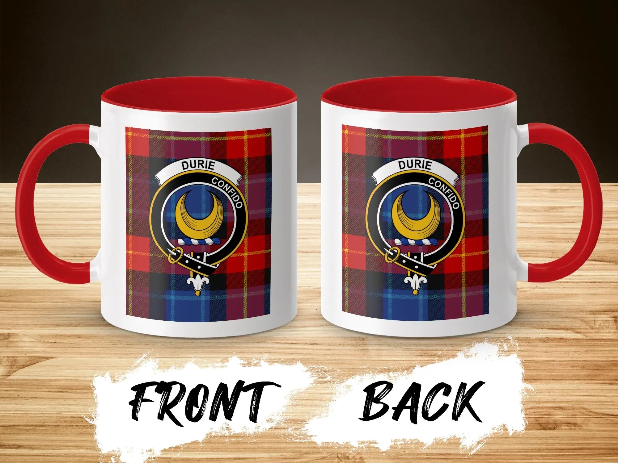 Clan Durie Crest Plaid Pattern Coffee Mug