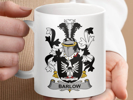 Barlow Surname Irish Family Crest Heritage Print Mug - Celtic Ancestry Gifts