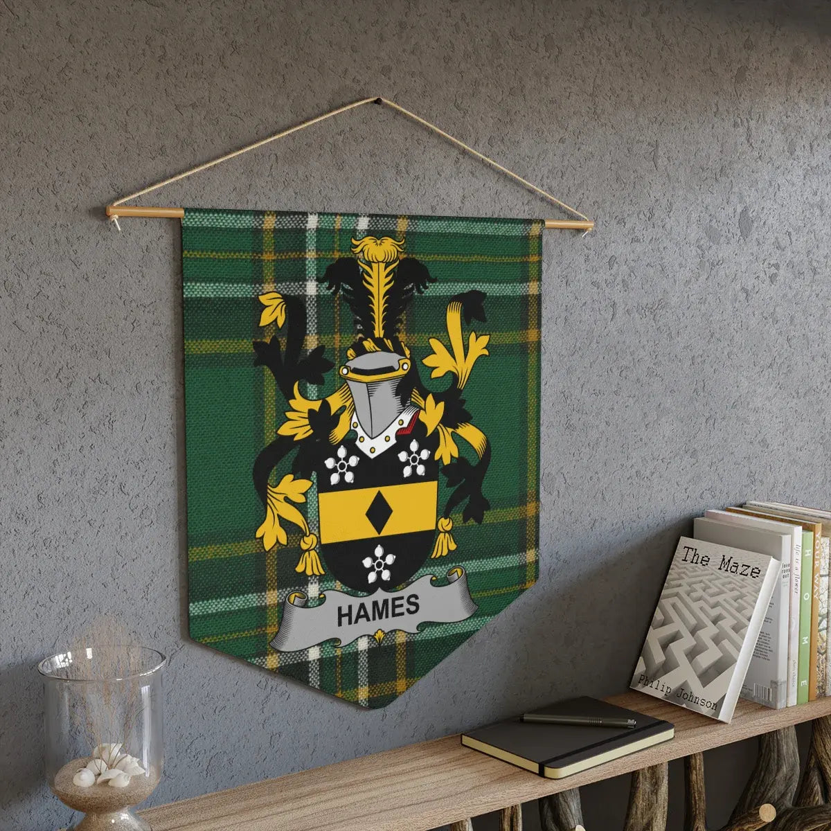Hames Family Crest Coat of Arms Wall Banner product