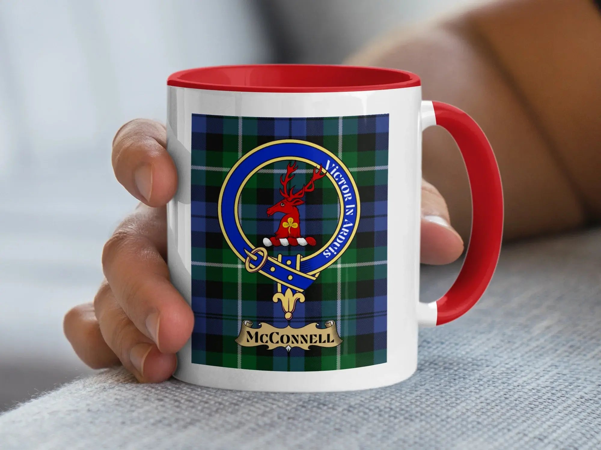 McConnell family crest ceramic mug for everyday coffee and tea