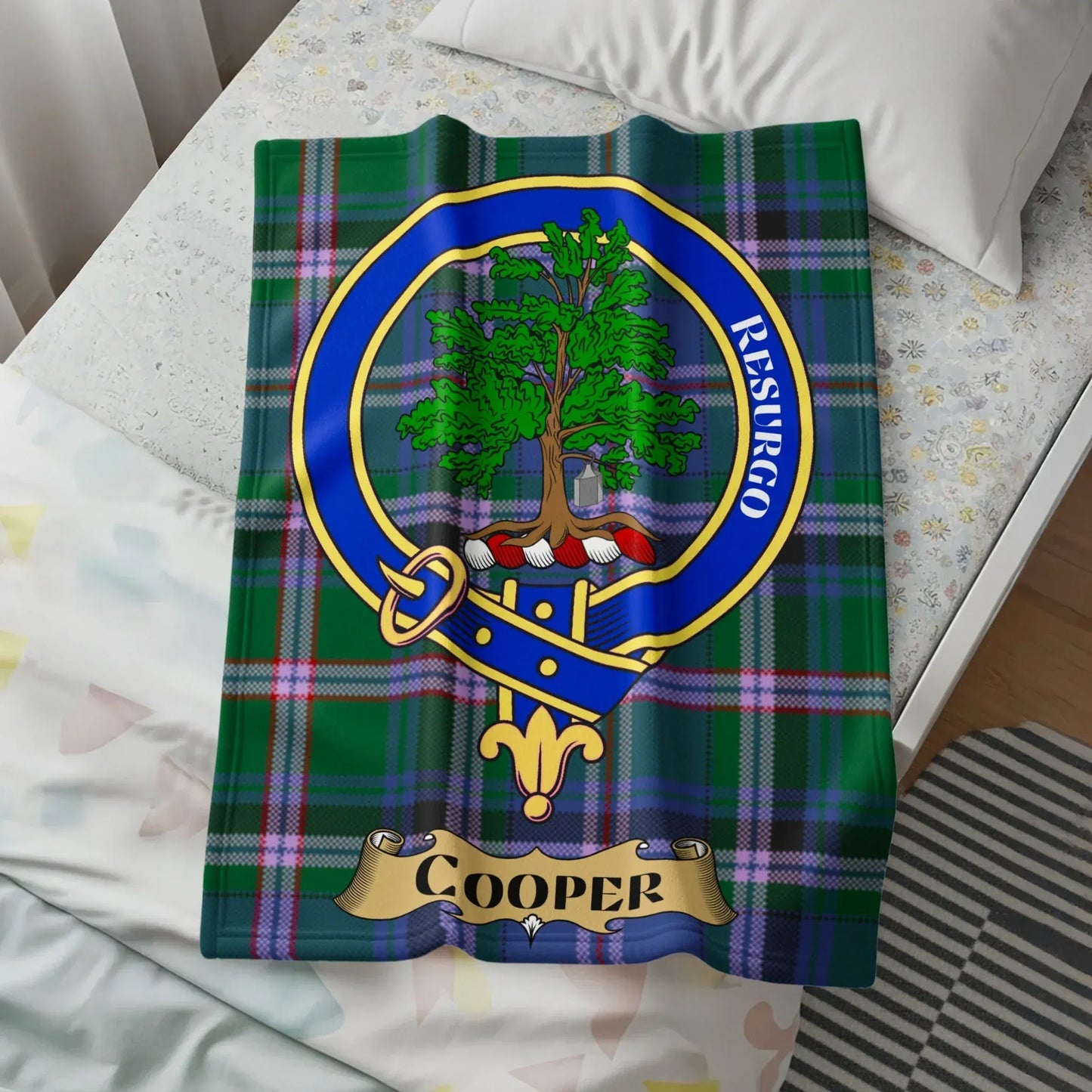 Cooper Resurgo Clan Crest Tartan Pattern Blanket product