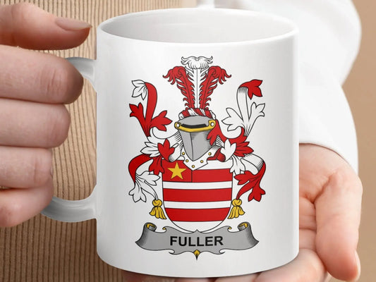Fuller Surname Irish Family Crest Mug - Celtic Ancestry Gifts