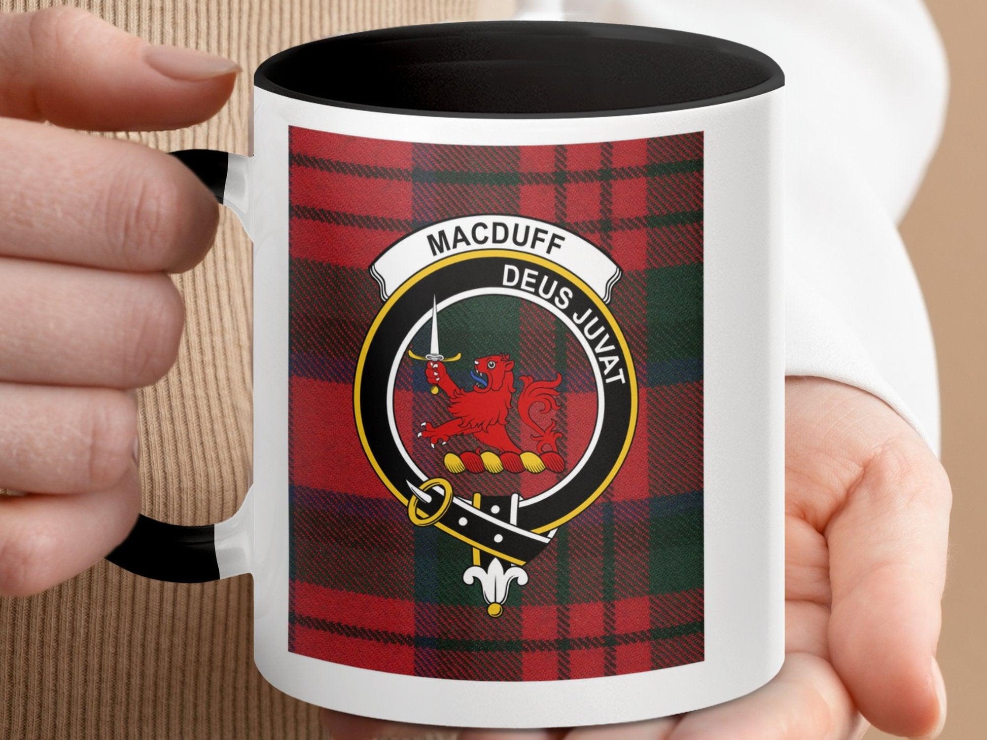 Scottish MacDuff Clan Crest Tartan Plaid Design Mug - Living Stone Gifts