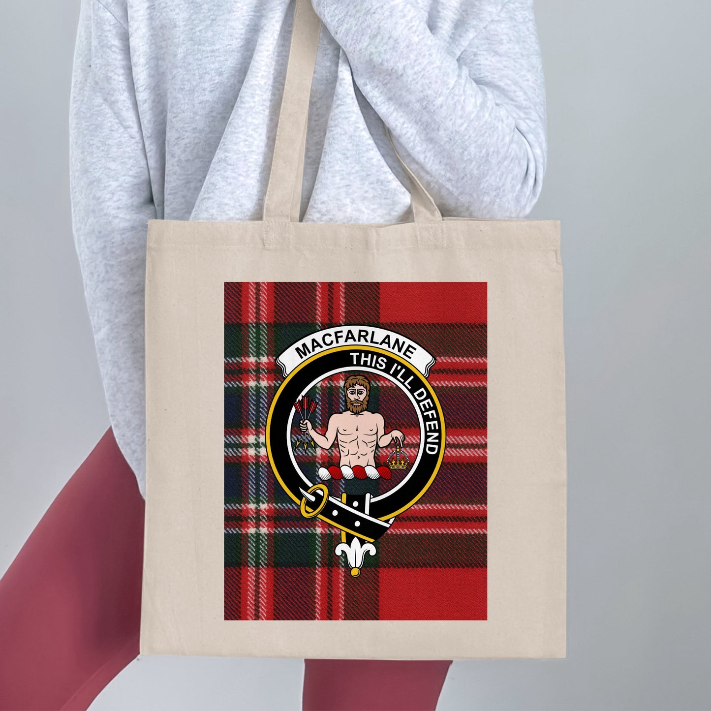 MacFarlane Scottish Clan Crest Tartan Tote Bag - Living Stone Gifts