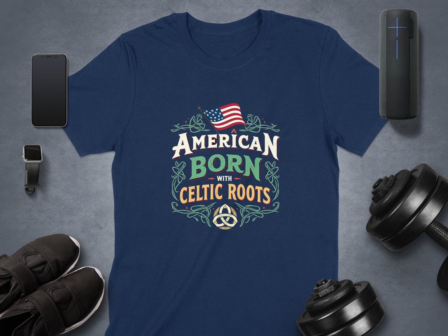 Proud American Born with Celtic Heritage T-Shirt - Living Stone Gifts