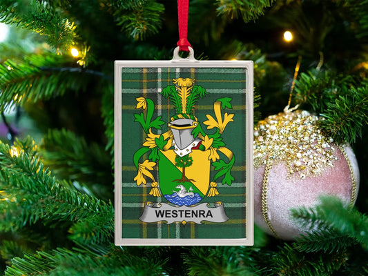 Westenra Coat Of Arms Plaid Christmas Tree Ornament product