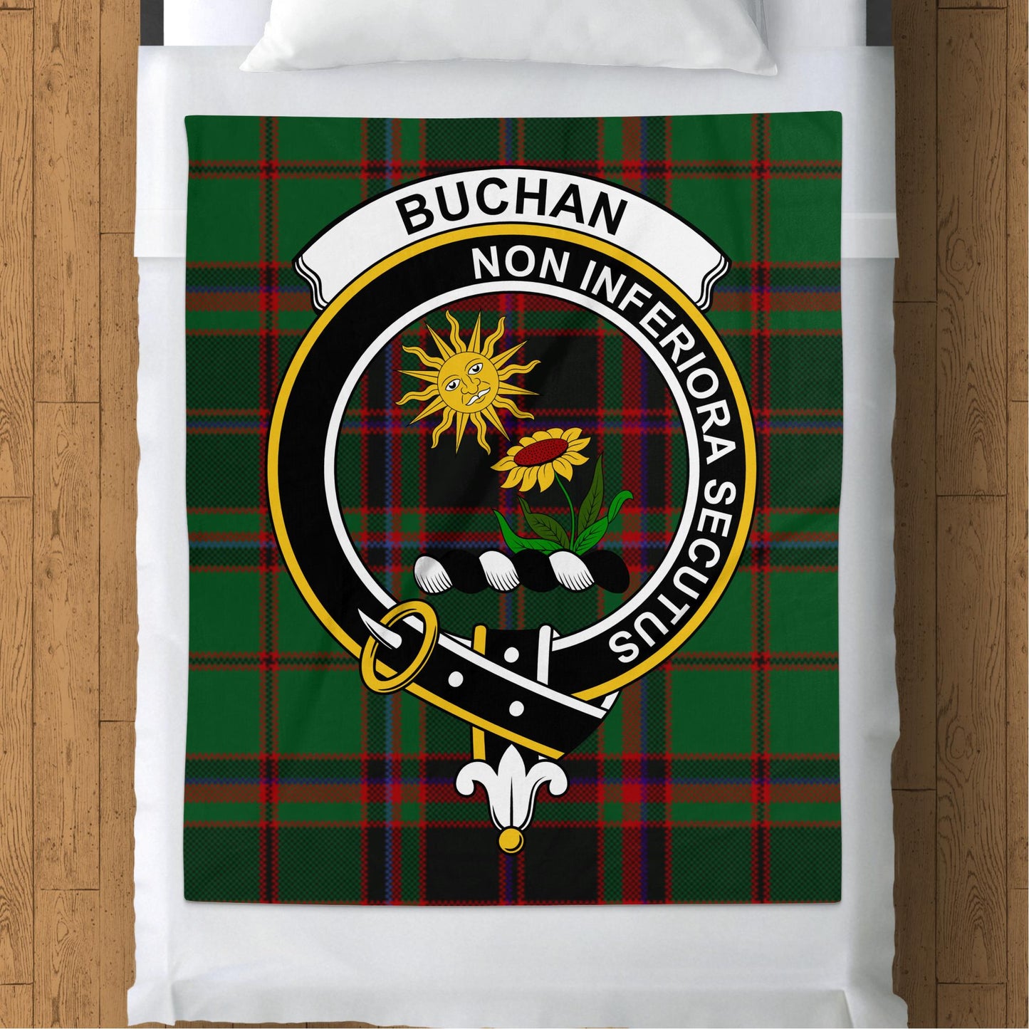 Buchan Crest Scottish Tartan Throw Blanket - Living Stone Gifts