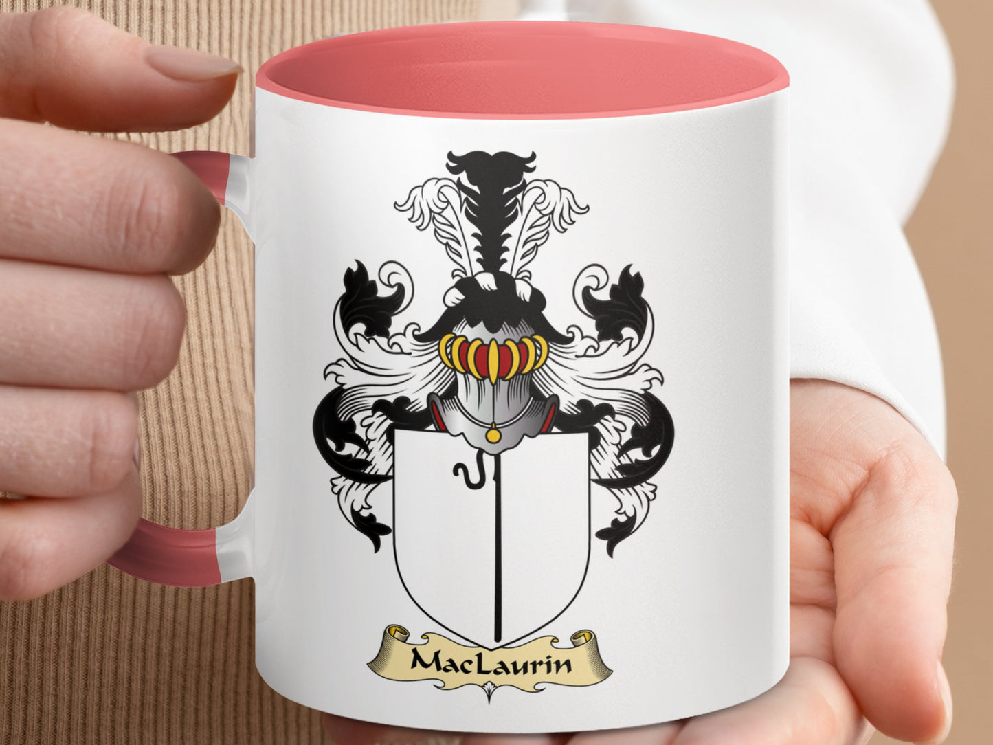 MacLaurin Family Crest Coat of Arms Design Mug - Living Stone Gifts