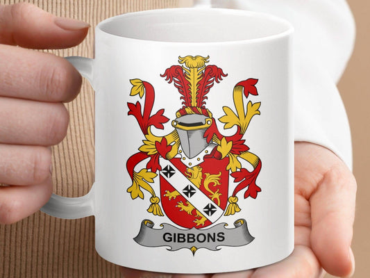 Gibbons Surname Irish Family Crest Mug - Celtic Ancestry Gifts