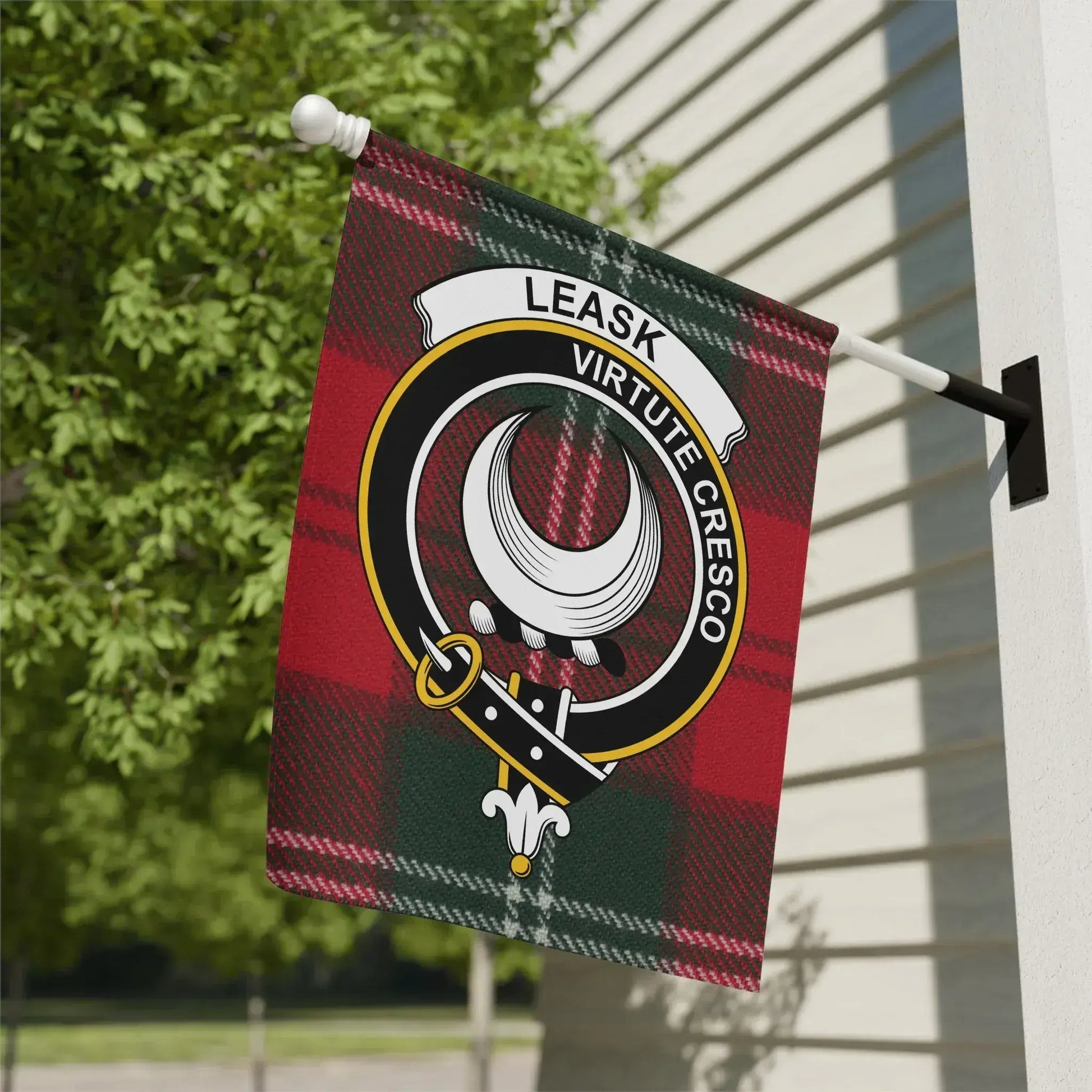 Leask Virtute Cresco Tartan Garden Flag product