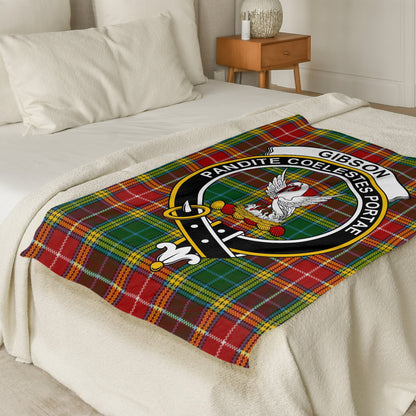 Scottish Clan Gibson Crest Tartan Blanket - Living Stone Gifts