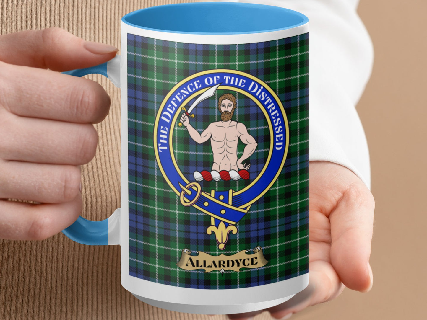 Scottish Clan Allardyce Crest Tartan Design Mug - Living Stone Gifts