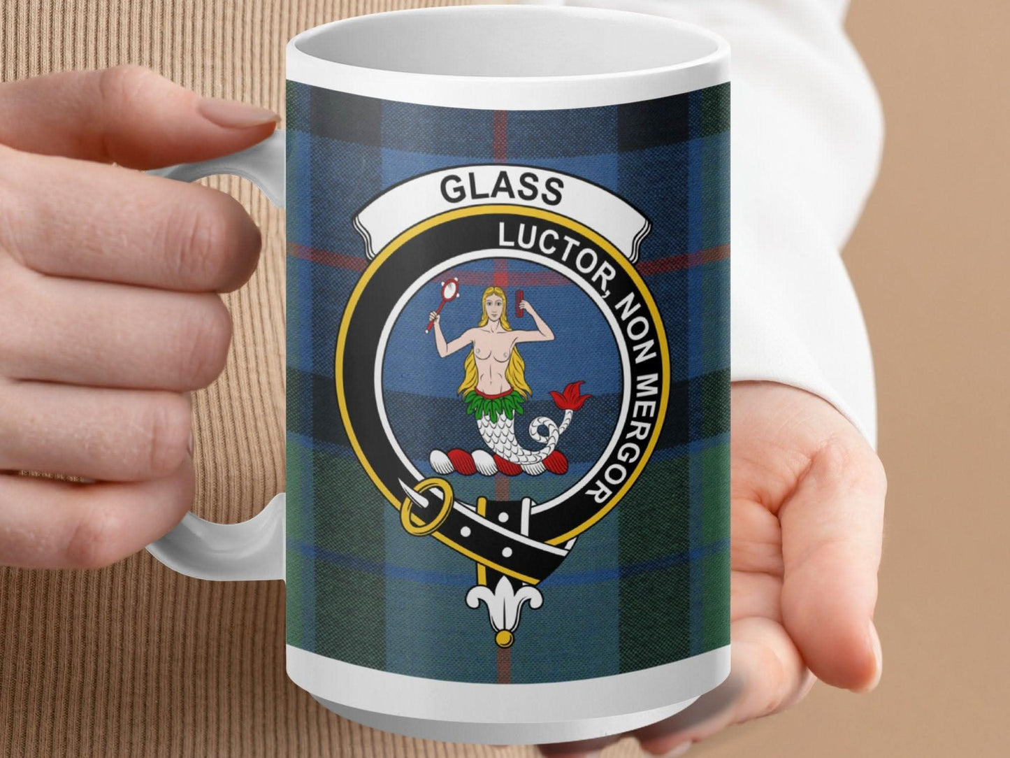 Glass Luctor Non Mergor Tartan Mug product type