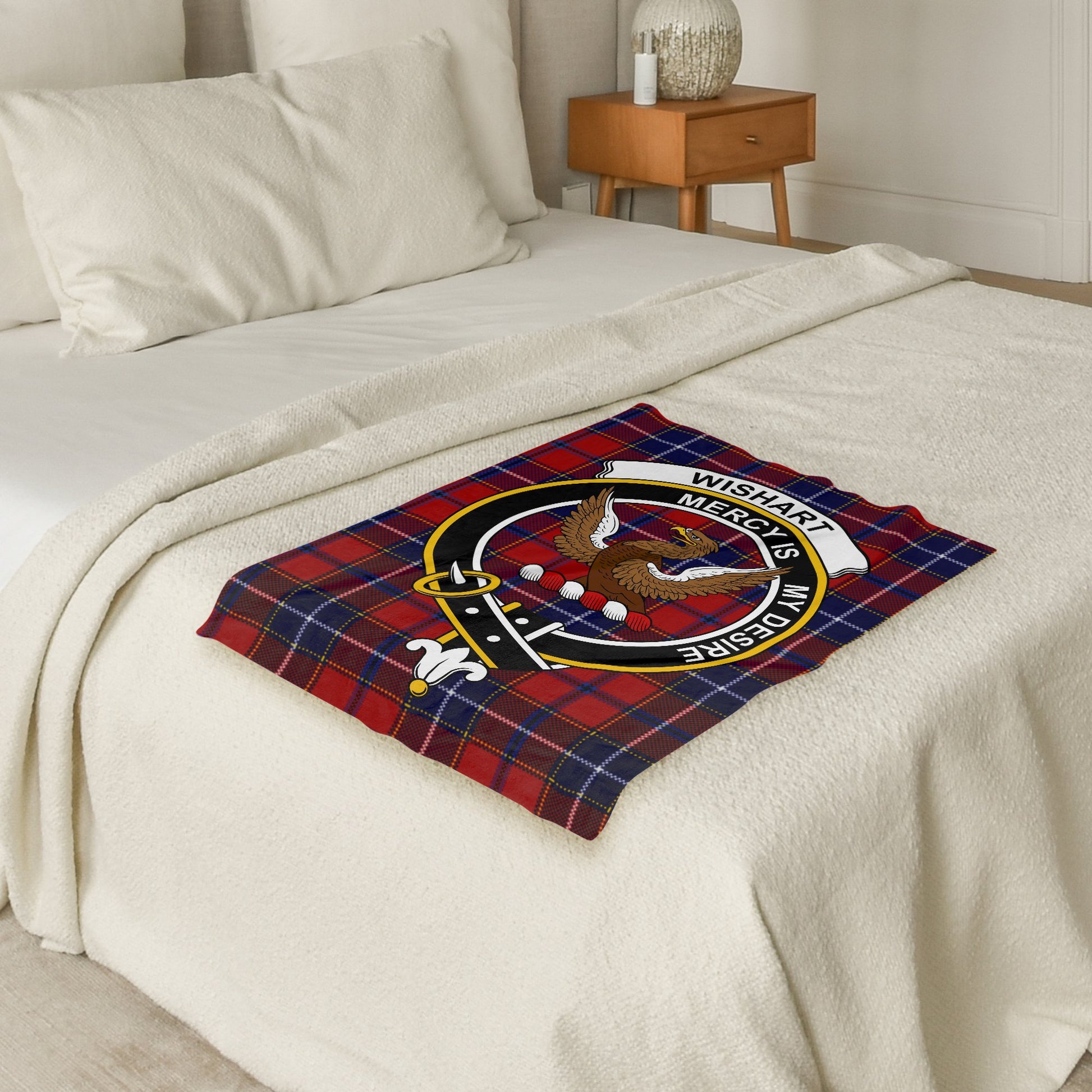 Scottish Clan Wishart Tartan Throw Blanket - Living Stone Gifts