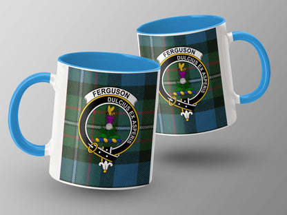 Clan Fergusson Scottish Tartan Crest Emblem Mug - Living Stone Gifts