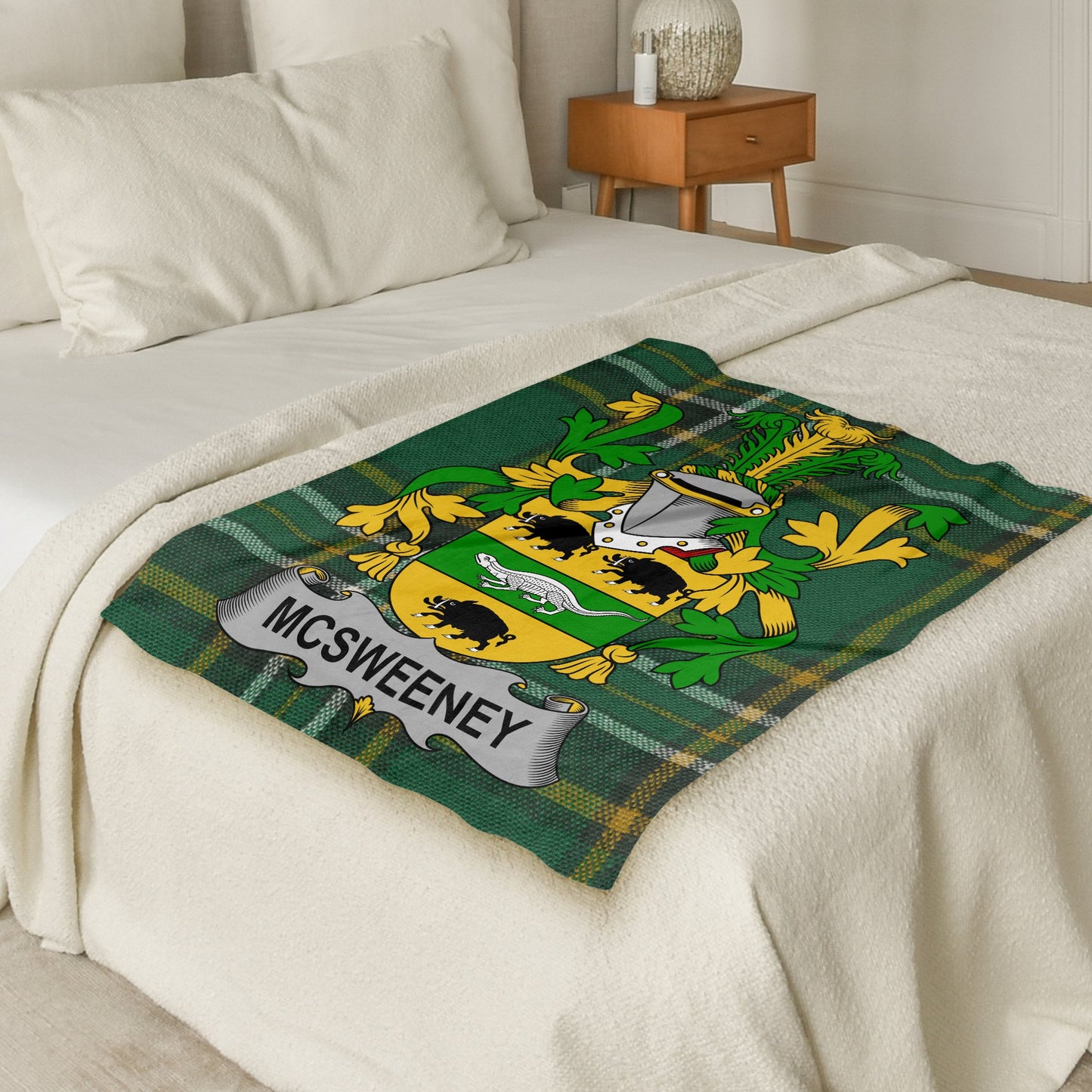 McSweeney Surname Irish Tartan Throw Blanket - Living Stone Gifts