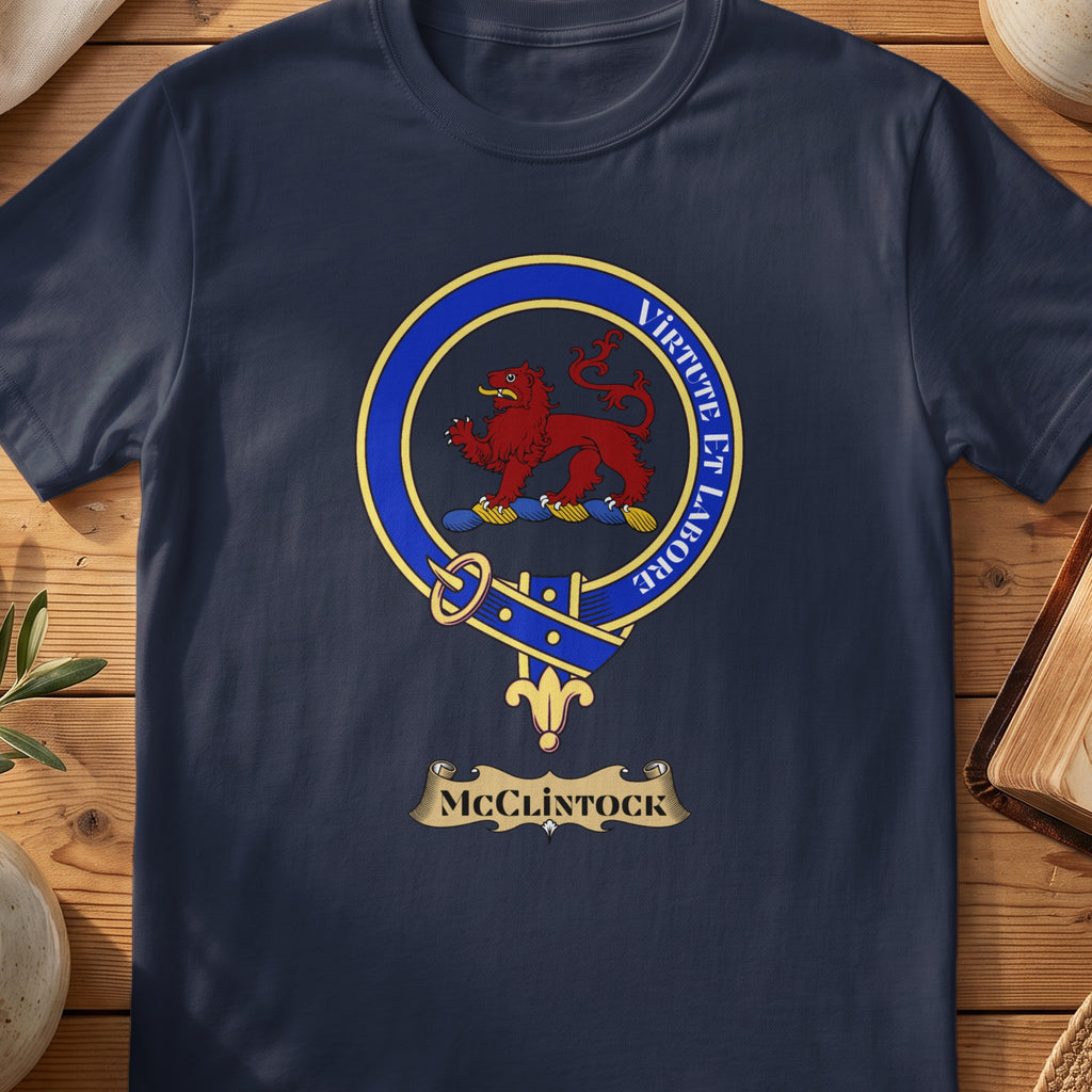 McClintock Scottish clan crest T-shirt in navy