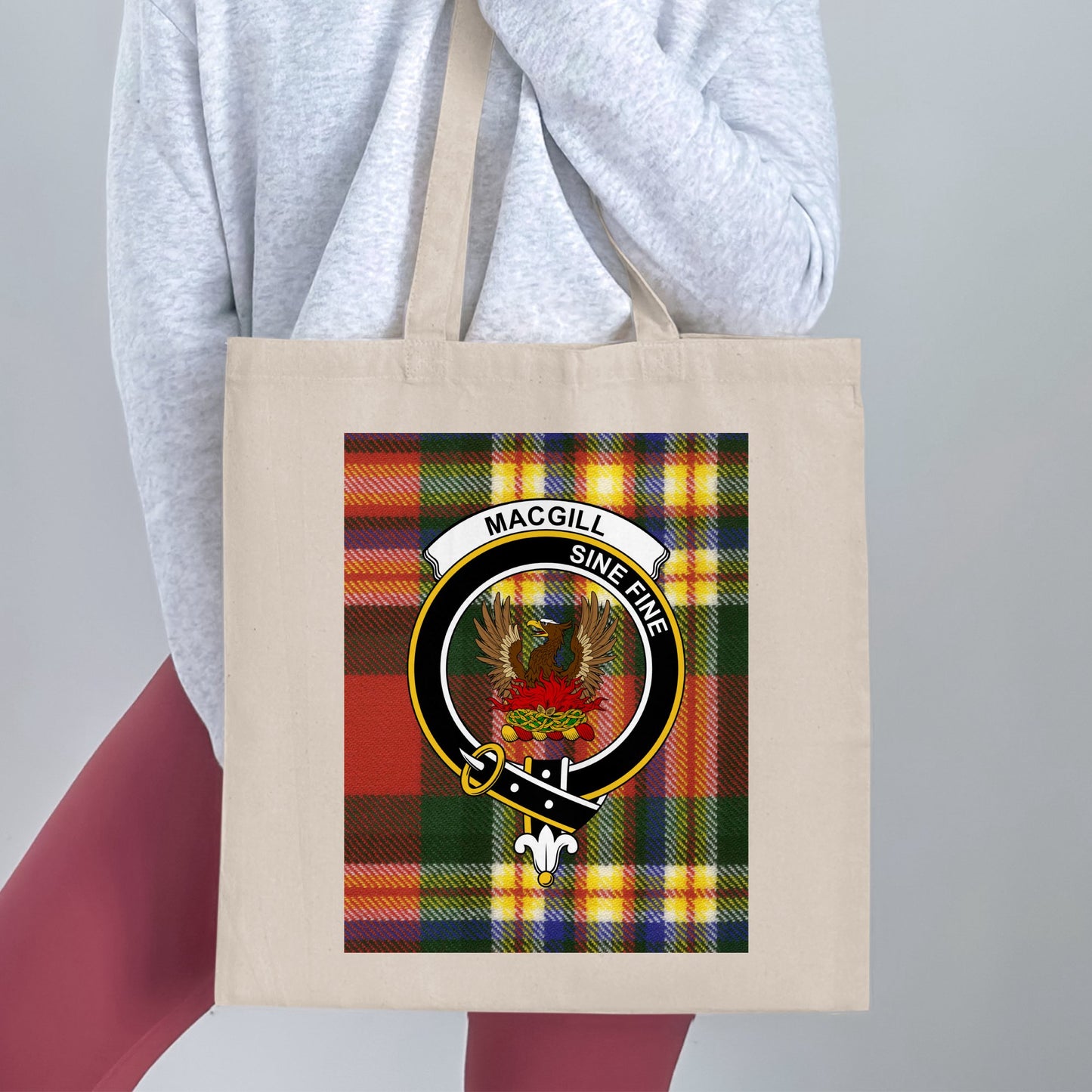 Clan MacGill Crest Sine Fine Tartan Tote Bag - Living Stone Gifts