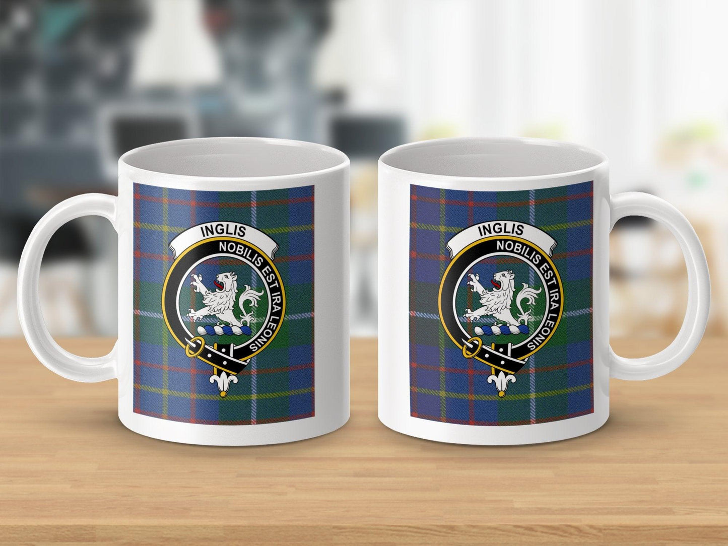 Clan Inglis Tartan Plaid Crest Design Coffee Mug - Living Stone Gifts