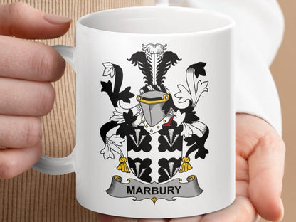 Marbury Surname Irish Family Crest Mug - Celtic Ancestry Gifts