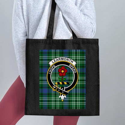 Clan Learmonth Scottish Crest Tartan Tote Bag - Living Stone Gifts