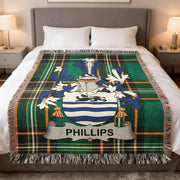 Phillips Irish Woven Blanket | Family Crest Tartan Throw
