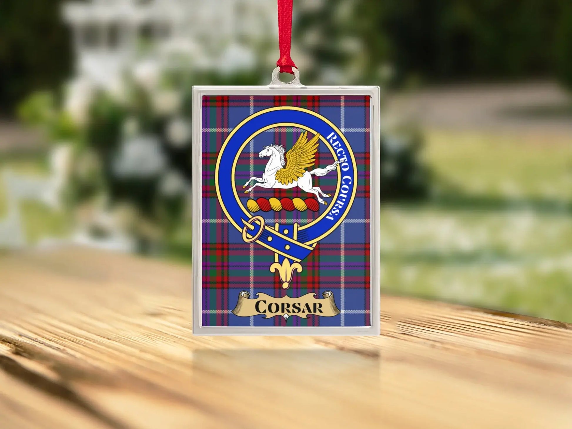 Retro Corsar Pegasus Crest Plaid Decorative product