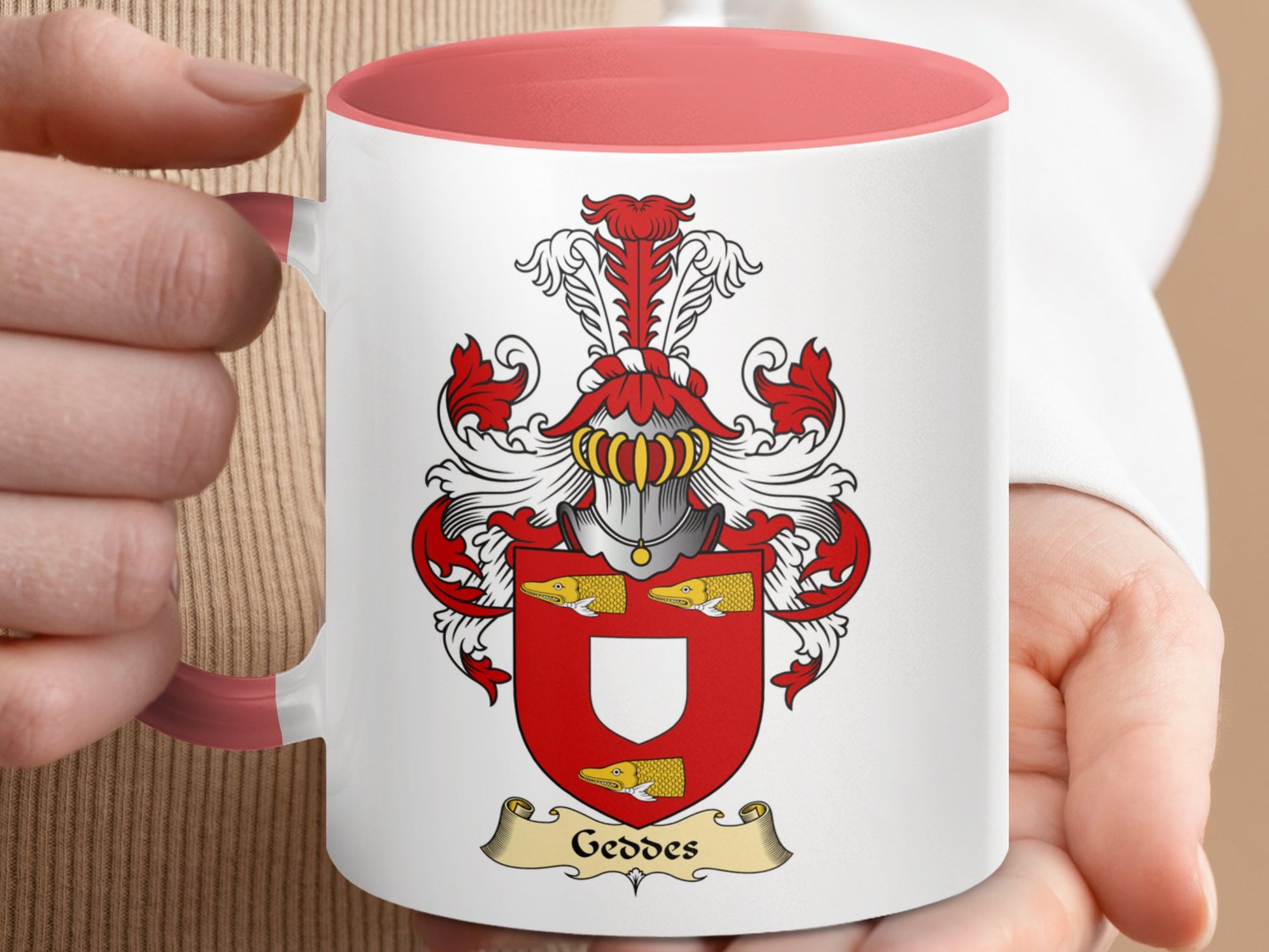 Clan Geddes Scottish Coat of Arms Accent Coffee Mug - Living Stone Gifts