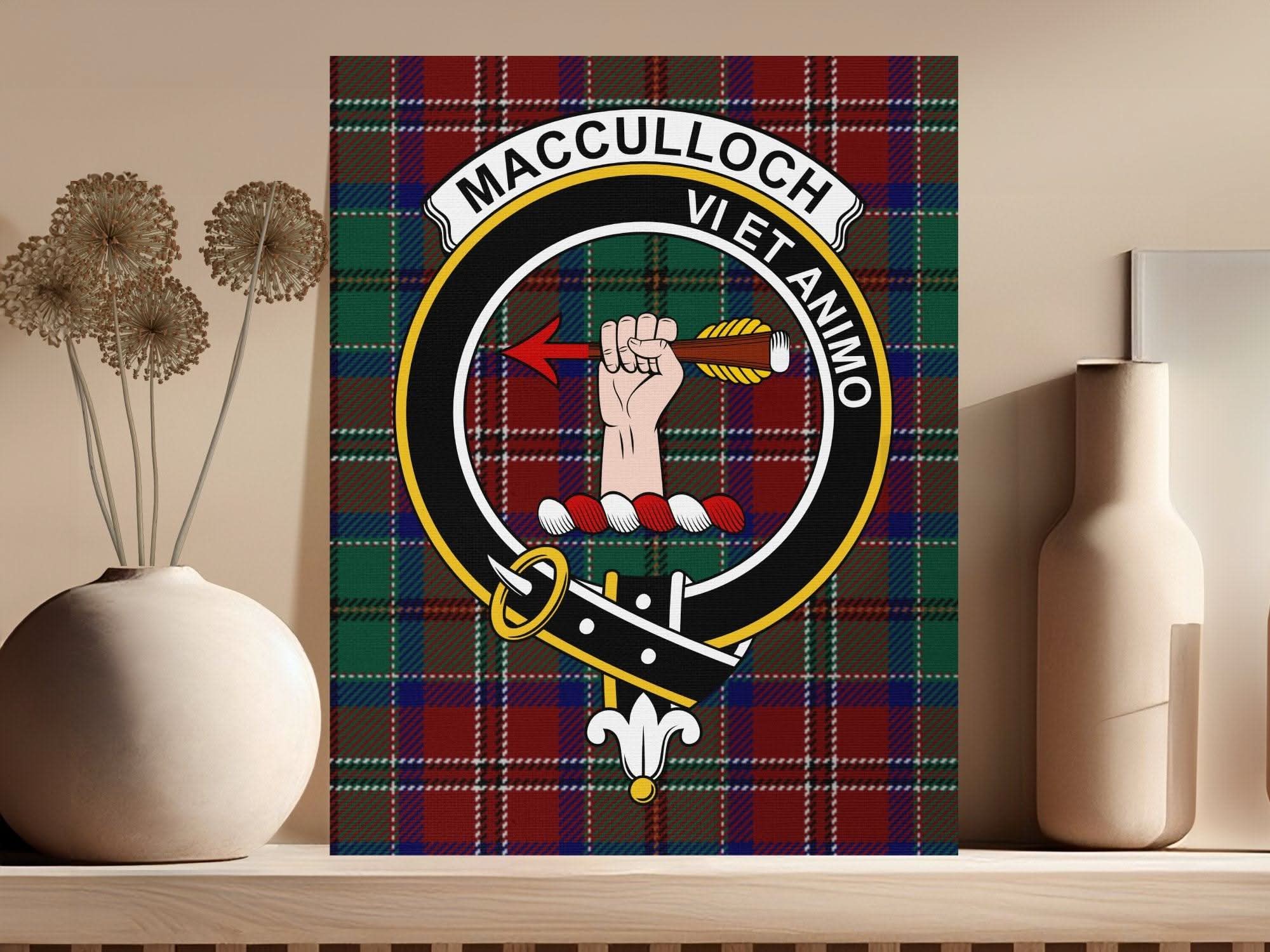 MacCulloch Scottish Tartan Crest Canvas - Celtic Ancestry Gifts