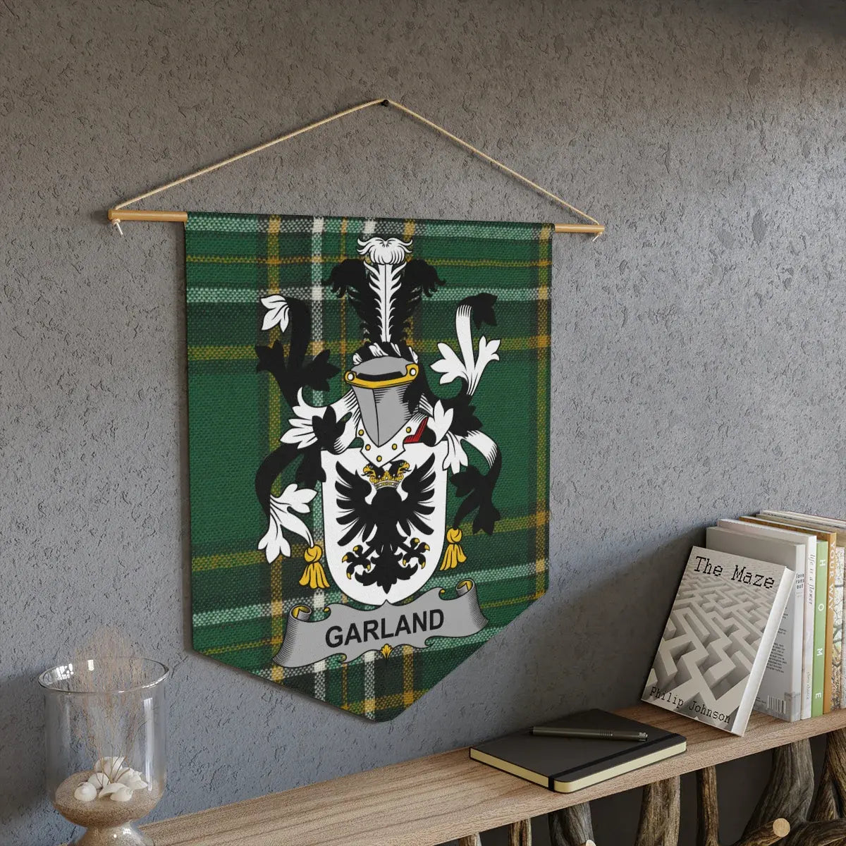 Family Crest Garland Plaid Personalized Wall Art product