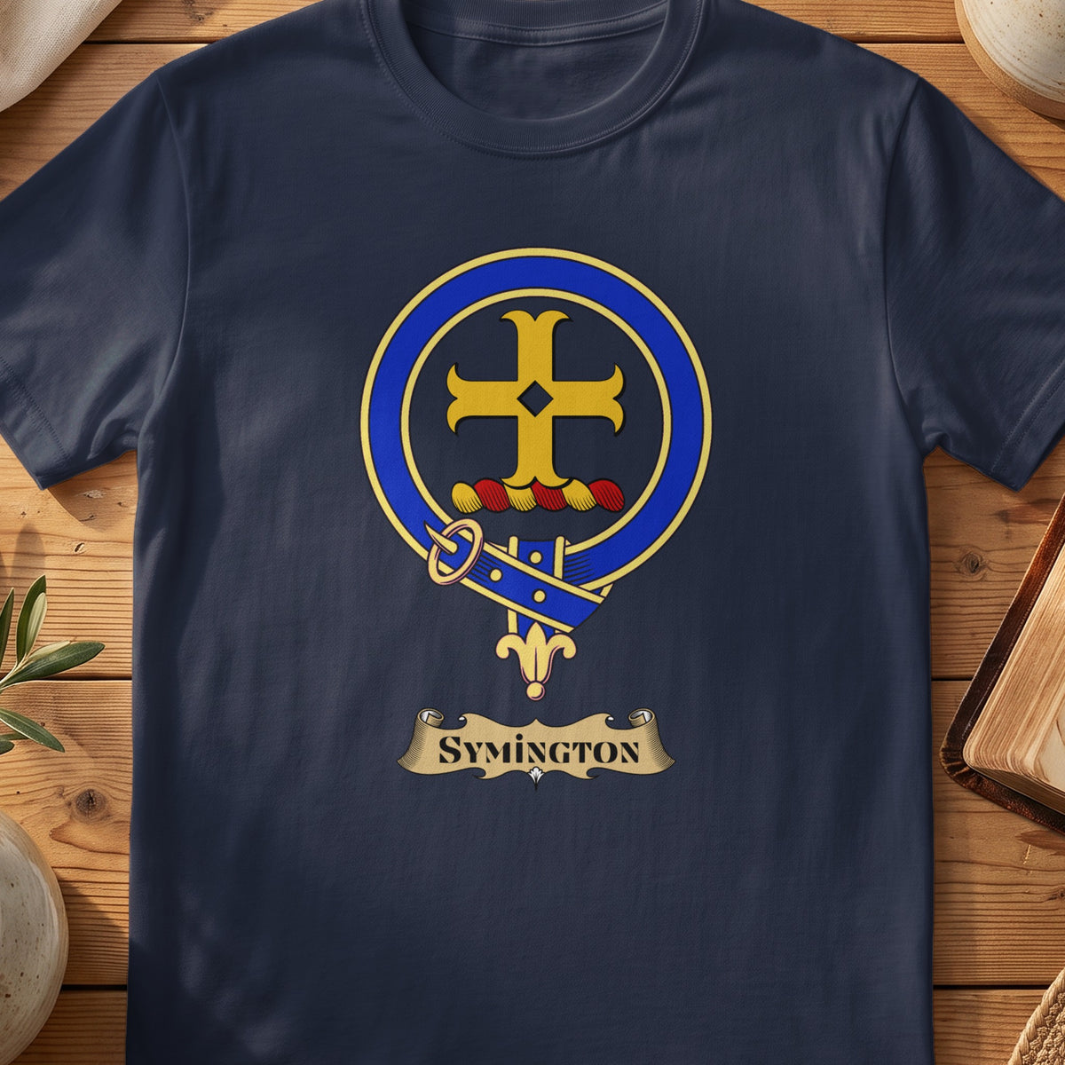 Symington Scottish clan crest T-shirt in Navy