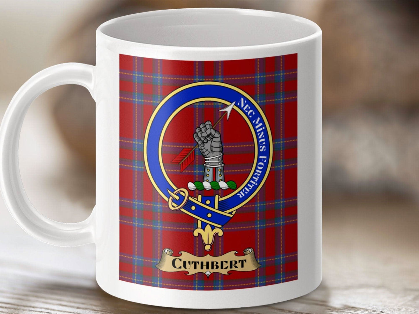 Clan War Cry Cuthbert Family Plaid Pattern Mug product