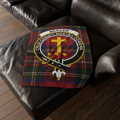 Mercer Clan Tartan Blanket – Scottish Crest Throw