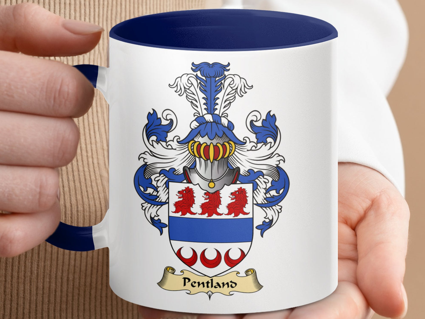 Scottish Clan Pentland Coat of Arms Family Crest Mug - Living Stone Gifts