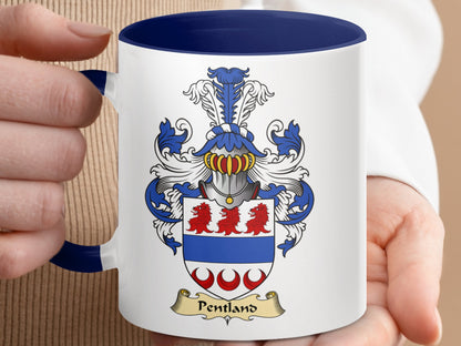 Scottish Clan Pentland Coat of Arms Family Crest Mug - Living Stone Gifts