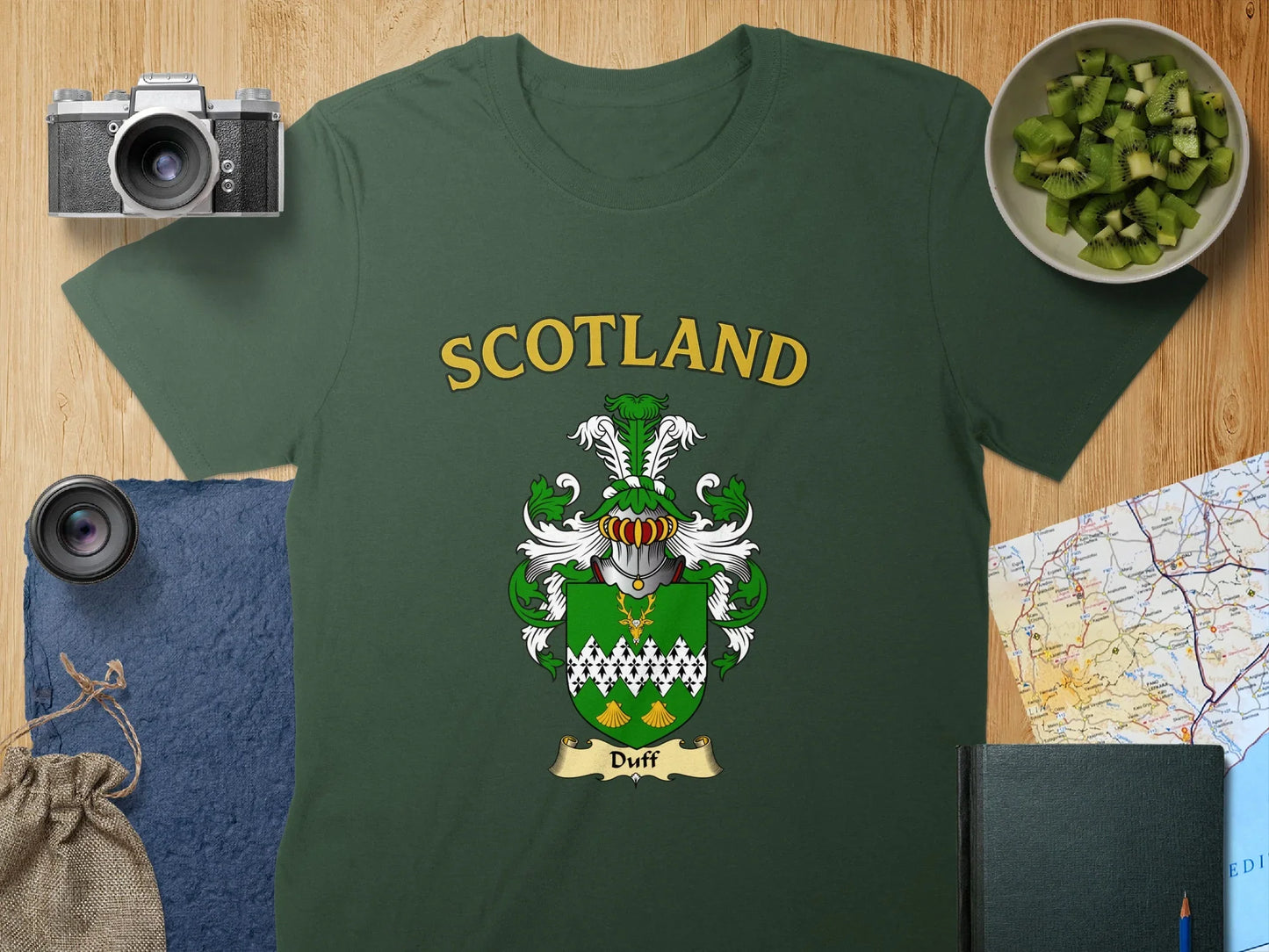 Scotland Duff Heraldic Emblem Green Shirt product type