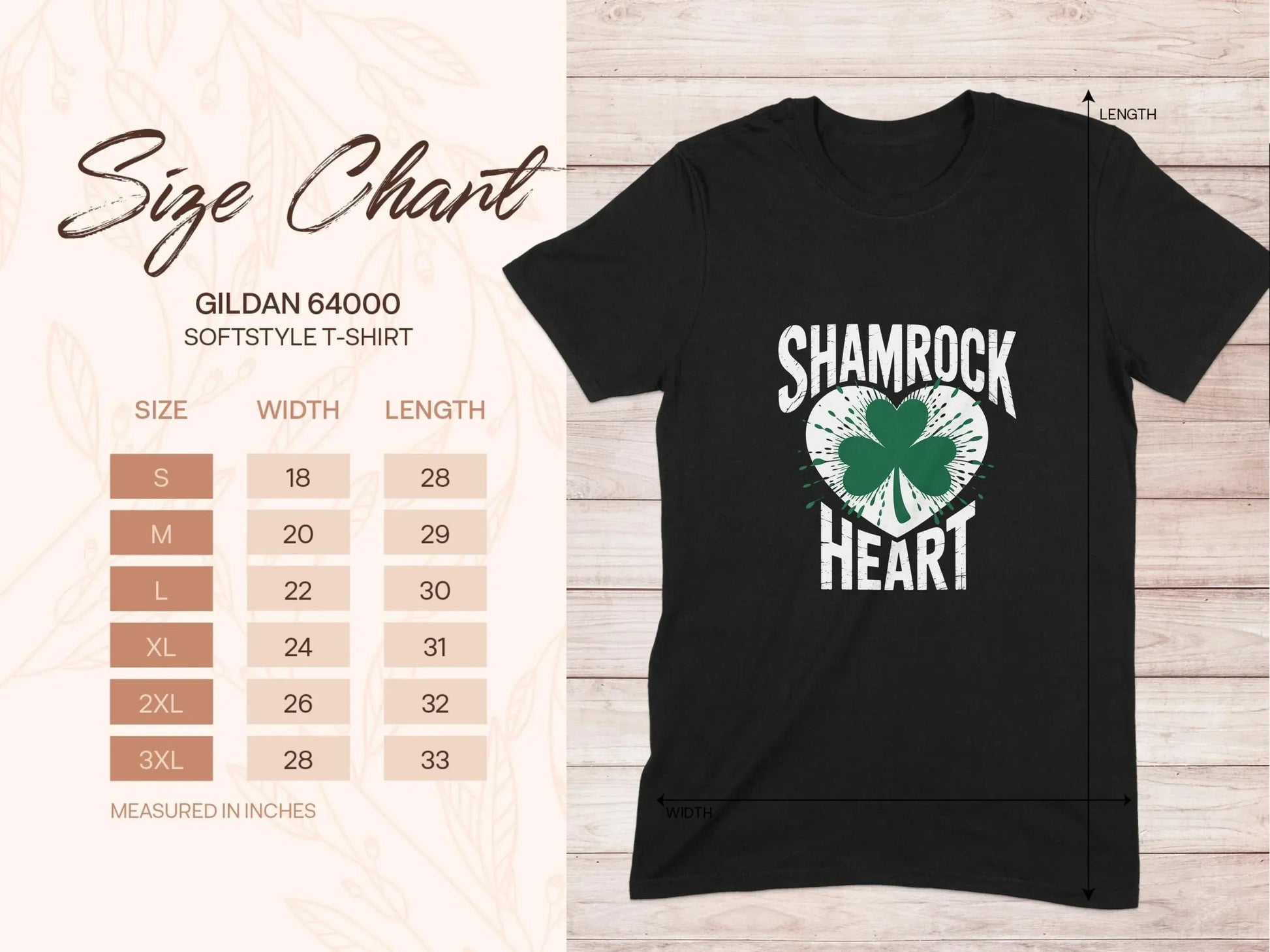 Shamrock Heart Graphic Gildan 64000 Softstyle T-shirt product